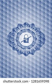 inaccessible icon inside blue badge with geometric pattern background.