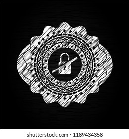 inaccessible icon inside chalk emblem