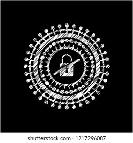 inaccessible icon inside chalk emblem