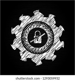 inaccessible icon inside chalk emblem