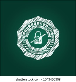 inaccessible icon inside chalk emblem