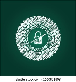 inaccessible icon inside chalkboard emblem