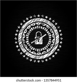 inaccessible icon inside chalkboard emblem