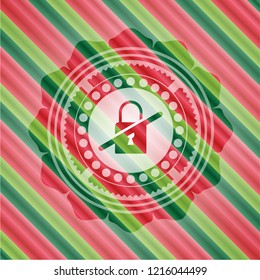 inaccessible icon inside christmas emblem background.