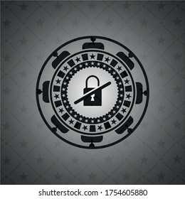inaccessible icon inside dark badge. 