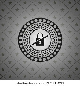 inaccessible icon inside dark emblem. Retro