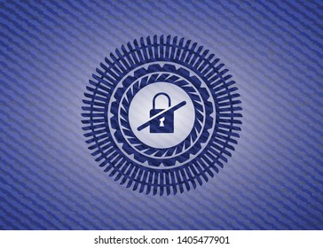 inaccessible icon inside emblem with jean high quality background