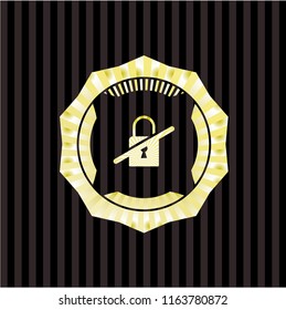 inaccessible icon inside gold badge or emblem
