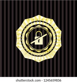 inaccessible icon inside gold shiny badge