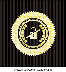 inaccessible icon inside golden badge or emblem