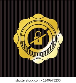 inaccessible icon inside golden emblem or badge