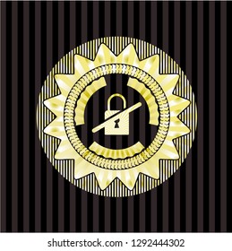 inaccessible icon inside golden emblem