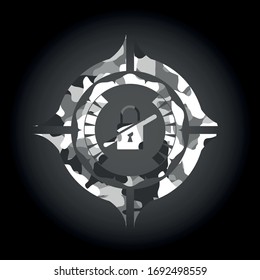 inaccessible icon inside grey camo emblem