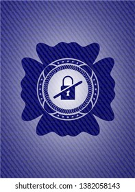 inaccessible icon inside jean background