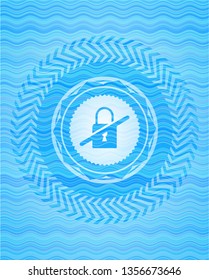 inaccessible icon inside light blue water wave badge.