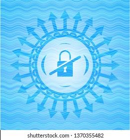 inaccessible icon inside light blue water wave style badge.