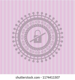 inaccessible icon inside pink emblem