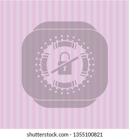 inaccessible icon inside pink emblem