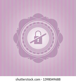 inaccessible icon inside pink emblem