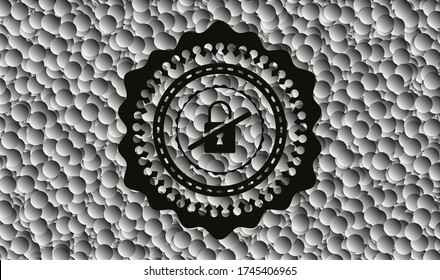 inaccessible icon inside realistic black emblem with bubbles background. Vector Illustration. Detailed. 