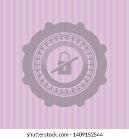 inaccessible icon inside realistic pink emblem