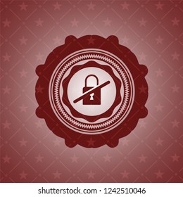 inaccessible icon inside red emblem. Retro