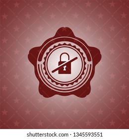 inaccessible icon inside red emblem. Retro