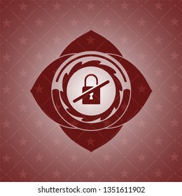 inaccessible icon inside red emblem