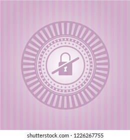 inaccessible icon inside retro pink emblem