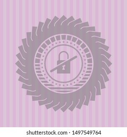 inaccessible icon inside retro pink emblem