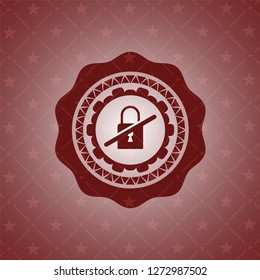 inaccessible icon inside retro red emblem