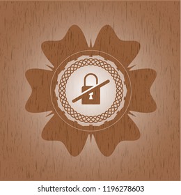 inaccessible icon inside retro style wooden emblem