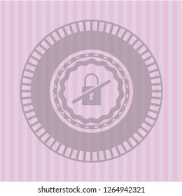 inaccessible icon inside retro style pink emblem