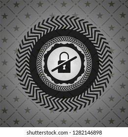 inaccessible icon inside retro style black emblem