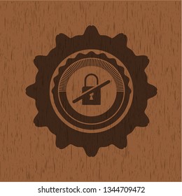 inaccessible icon inside retro wood emblem