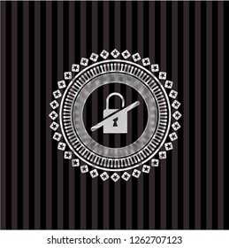 inaccessible icon inside silver badge or emblem