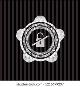 inaccessible icon inside silver emblem or badge