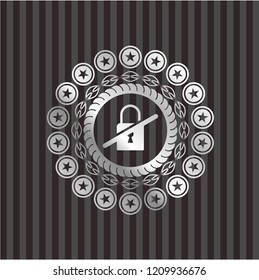 inaccessible icon inside silver shiny emblem