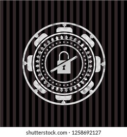 inaccessible icon inside silver shiny emblem