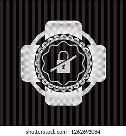 inaccessible icon inside silver shiny emblem