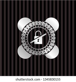 inaccessible icon inside silver shiny badge