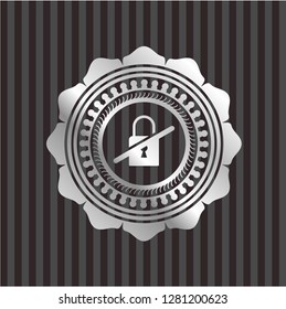 inaccessible icon inside silvery badge or emblem