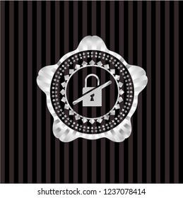 inaccessible icon inside silvery shiny emblem