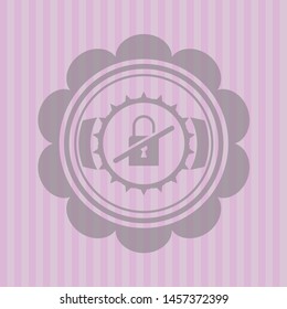 inaccessible icon inside vintage pink emblem