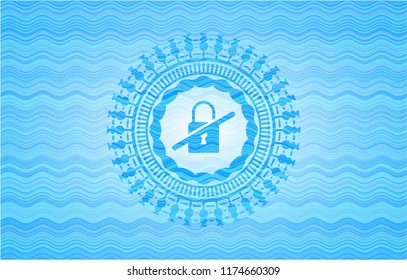 inaccessible icon inside water concept style badge.