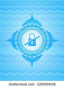 inaccessible icon inside water concept style badge.