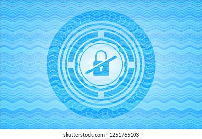 inaccessible icon inside water concept emblem.