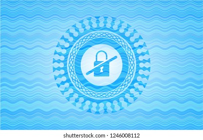 inaccessible icon inside water style badge.