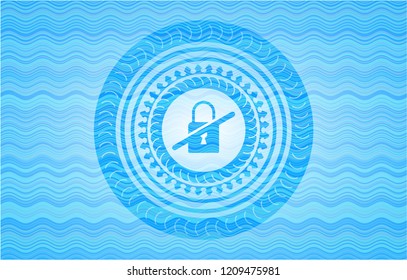 inaccessible icon inside water wave emblem.