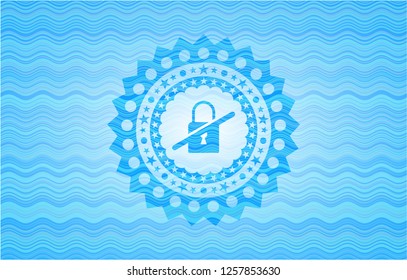 inaccessible icon inside water wave representation style badge.